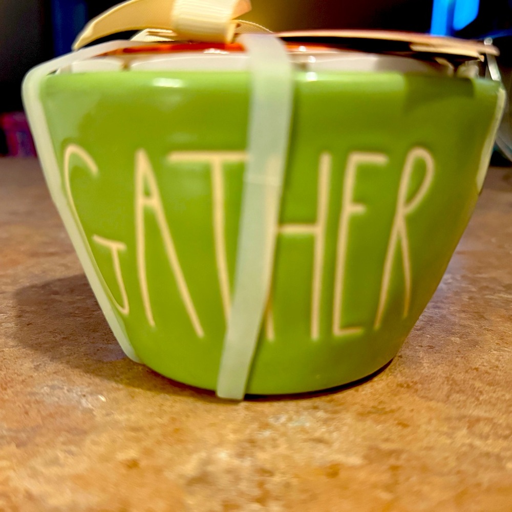 Rae Dunn Green 'Gather' Bowl